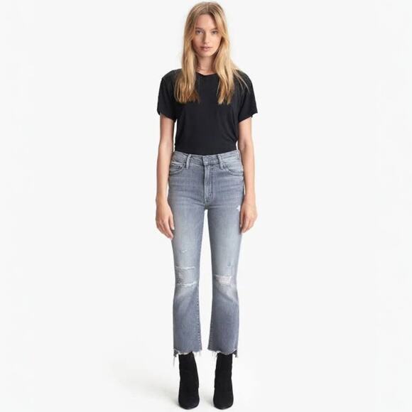 MOTHER Denim - MOTHER The Insider Crop Step Fray in Ace of Spades Size 27